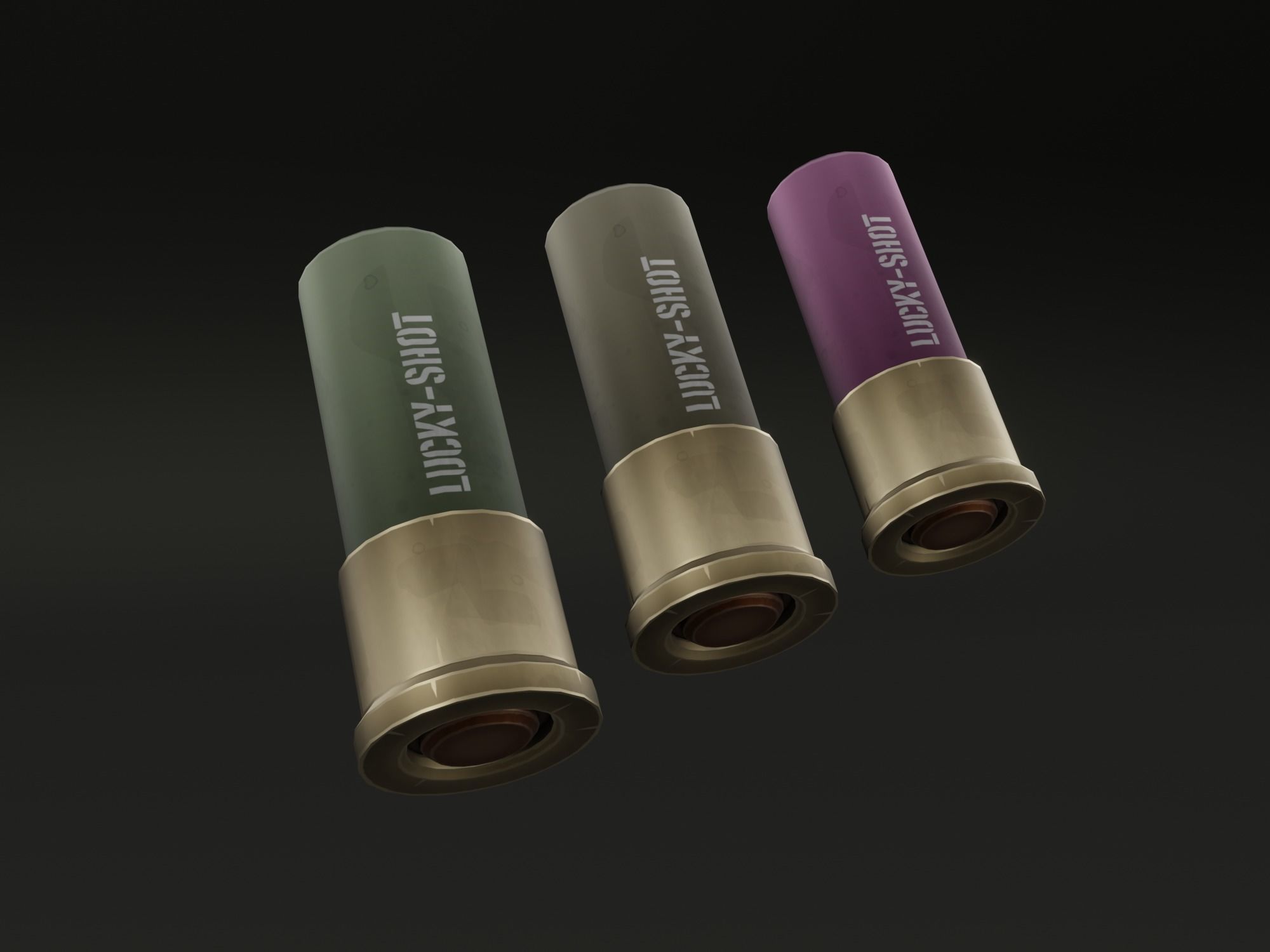 Stylized shotgun Low-poly 3D model_35