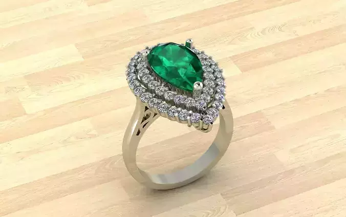Pear Shape Emerald Ring