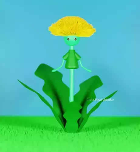 Dandelion Blender character mesh 3D model