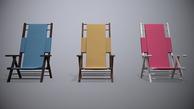 Wooden Foldable Chairs 3D model