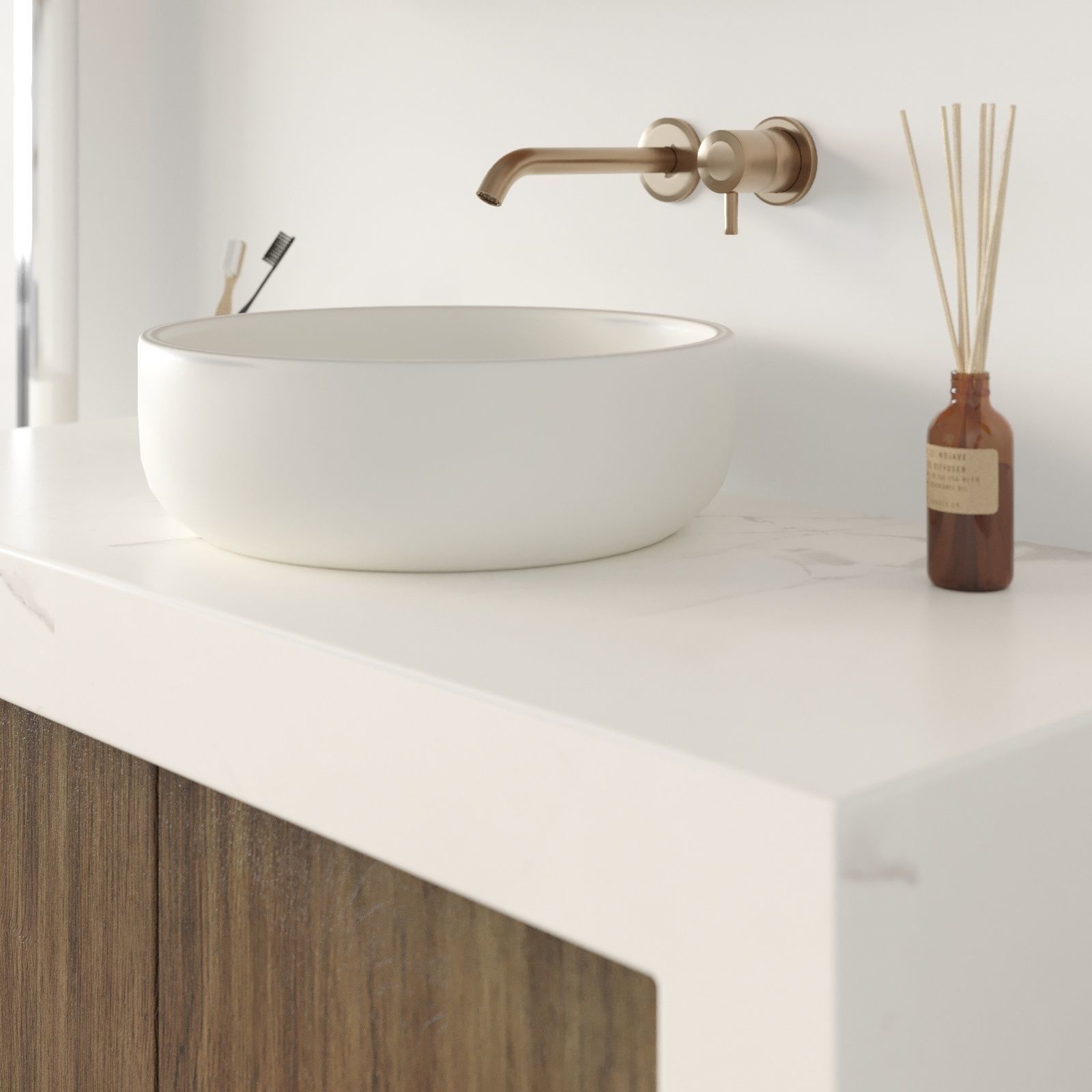 Bathroom vanity cabinet with bowl sink Free 3D model_4