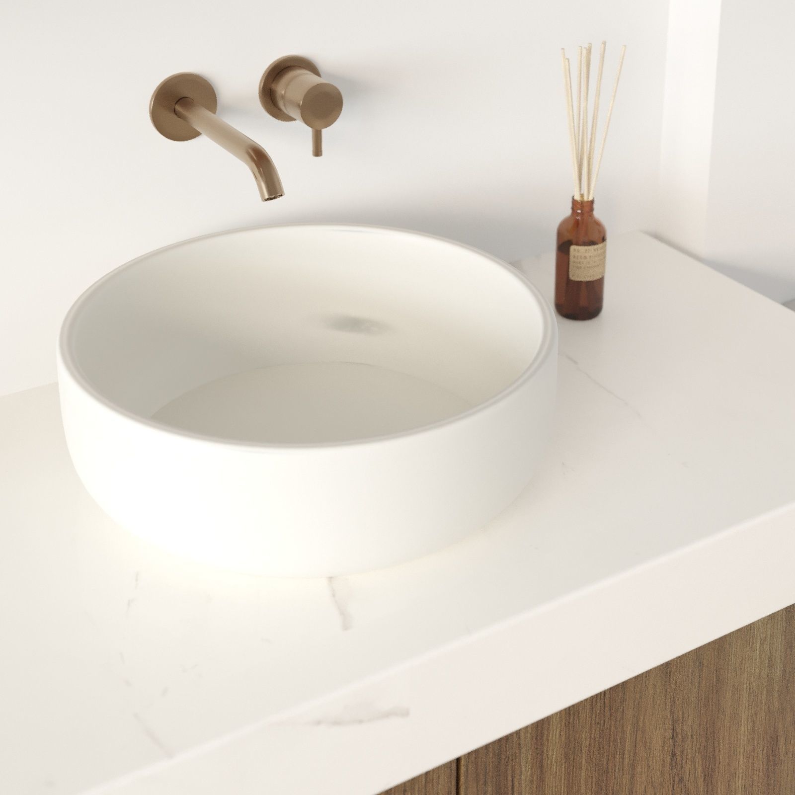 Bathroom vanity cabinet with bowl sink Free 3D model_8
