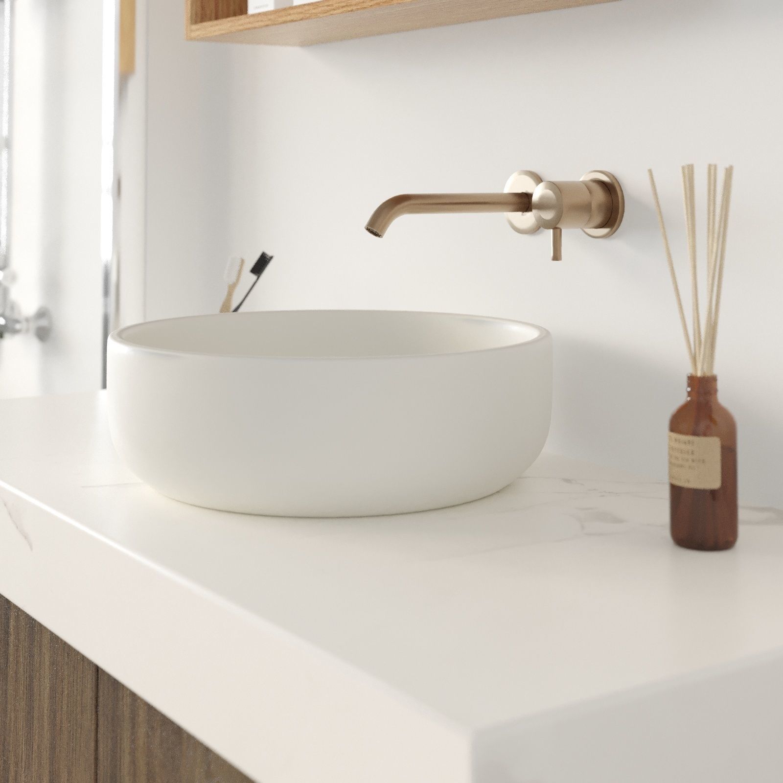 Bathroom vanity cabinet with bowl sink Free 3D model_9