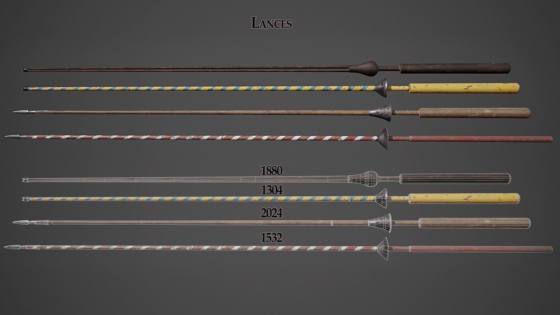Medieval Polearms - I Low-poly 3D model_2