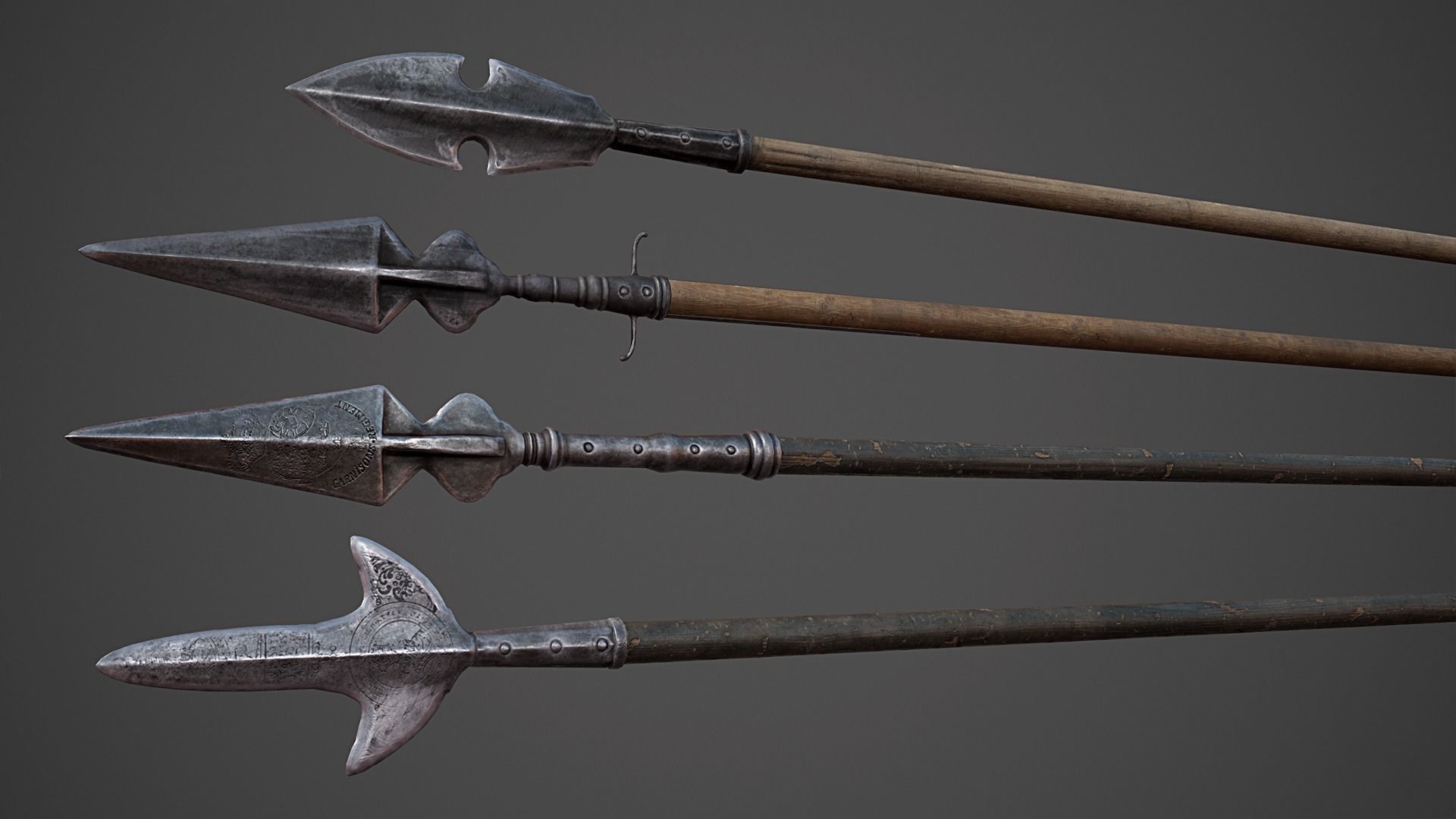 Medieval Polearms - I Low-poly 3D model_10