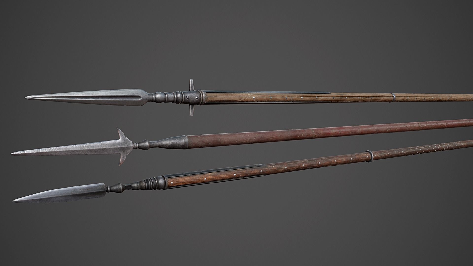 Medieval Polearms - I Low-poly 3D model_13