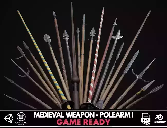 Medieval Polearms - I Low-poly 3D model