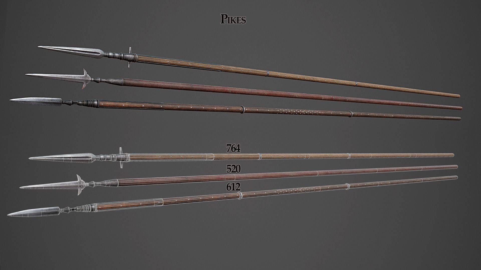 Medieval Polearms - I Low-poly 3D model_7