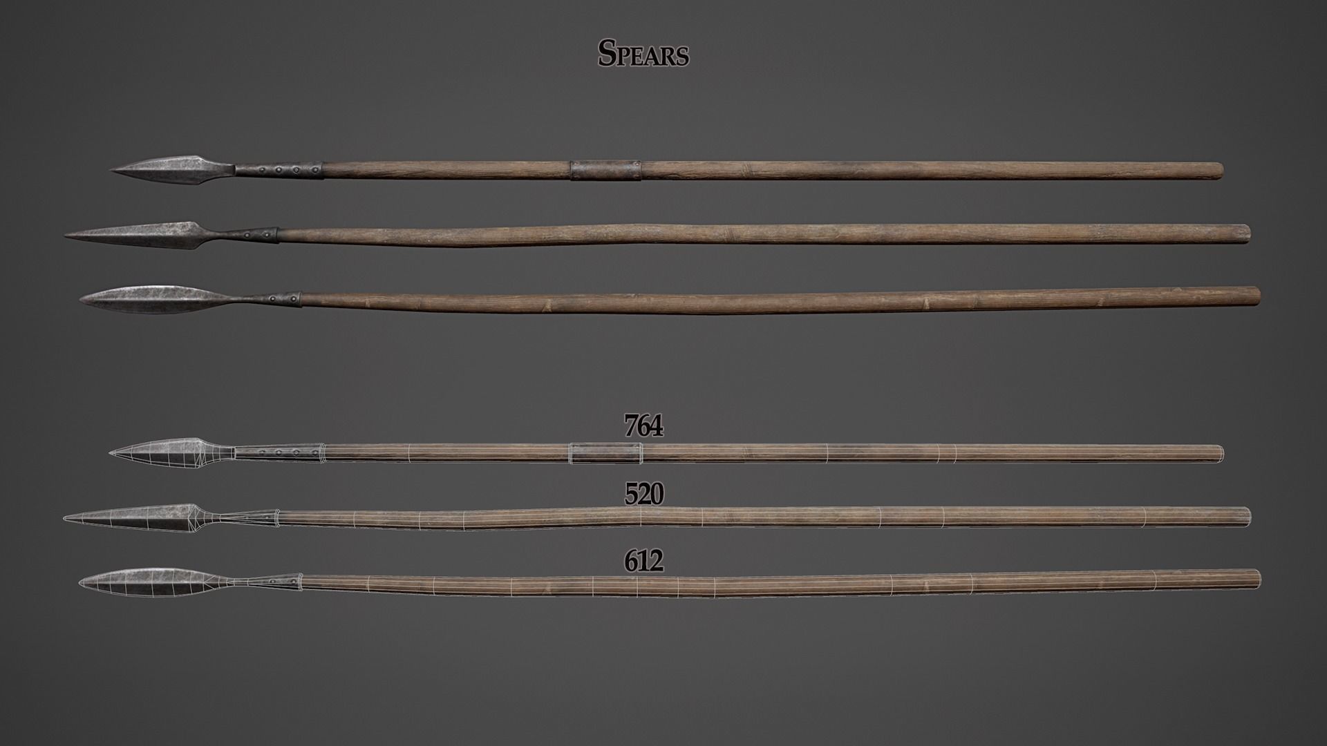 Medieval Polearms - I Low-poly 3D model_5