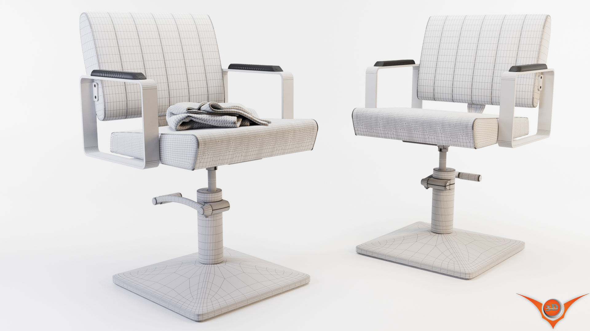 Hairdressing Chair 3D model_3