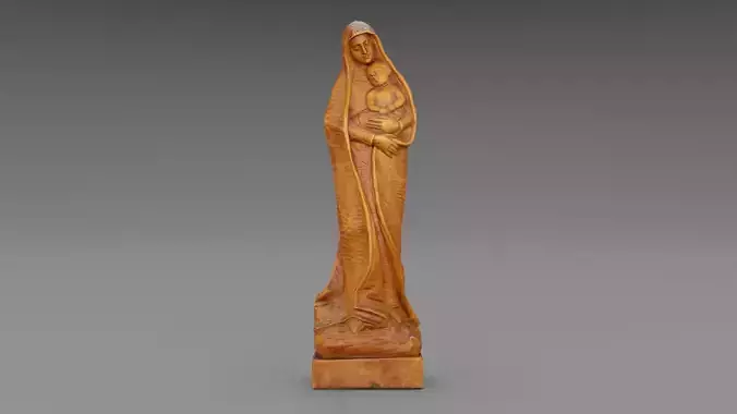 Mary with baby Jesus 02 high-poly 