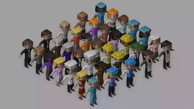 Low Poly Town Characters Pack