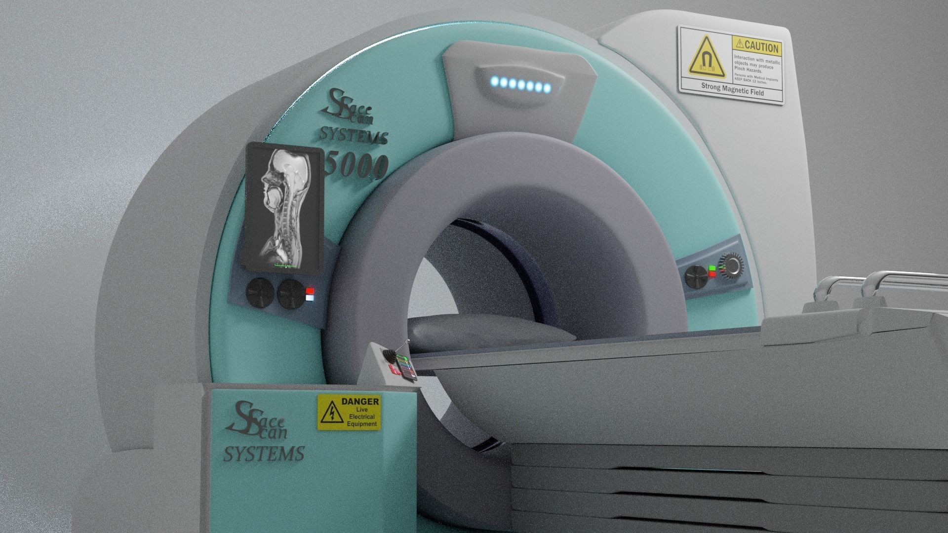 MRI Machine Realistic 3D Model Low-poly 3D model_5