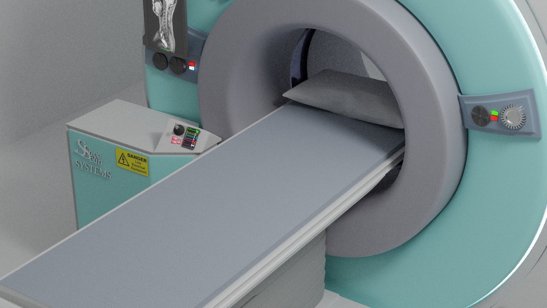 MRI Machine Realistic 3D Model Low-poly 3D model_3
