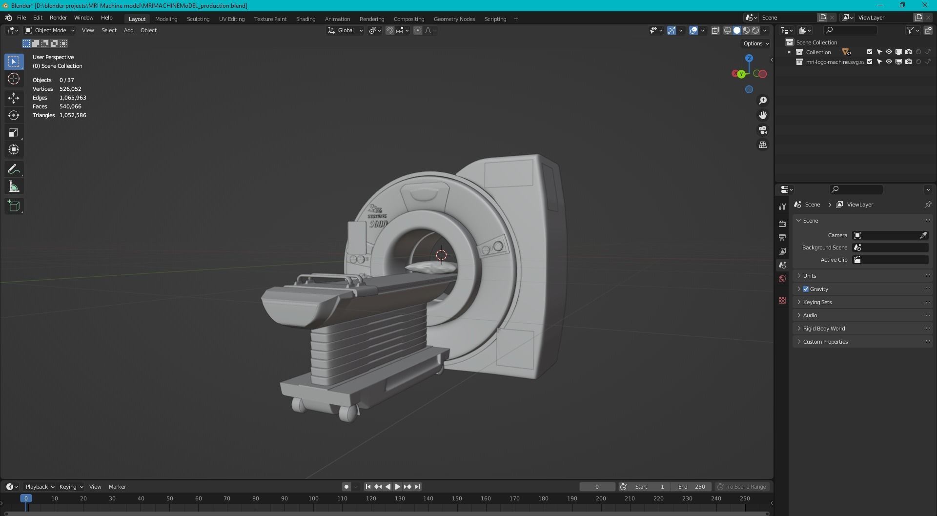 MRI Machine Realistic 3D Model Low-poly 3D model_6