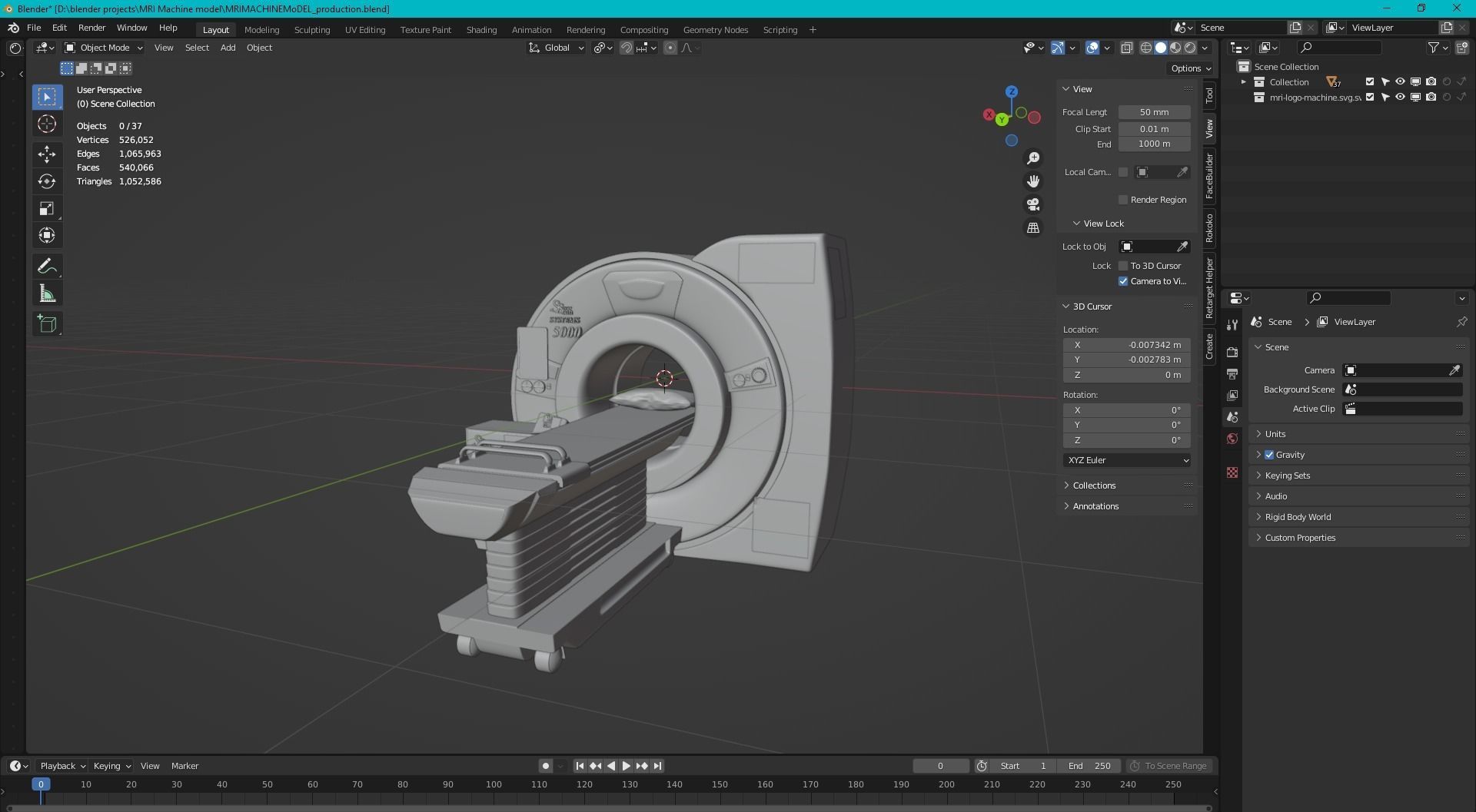 MRI Machine Realistic 3D Model Low-poly 3D model_7