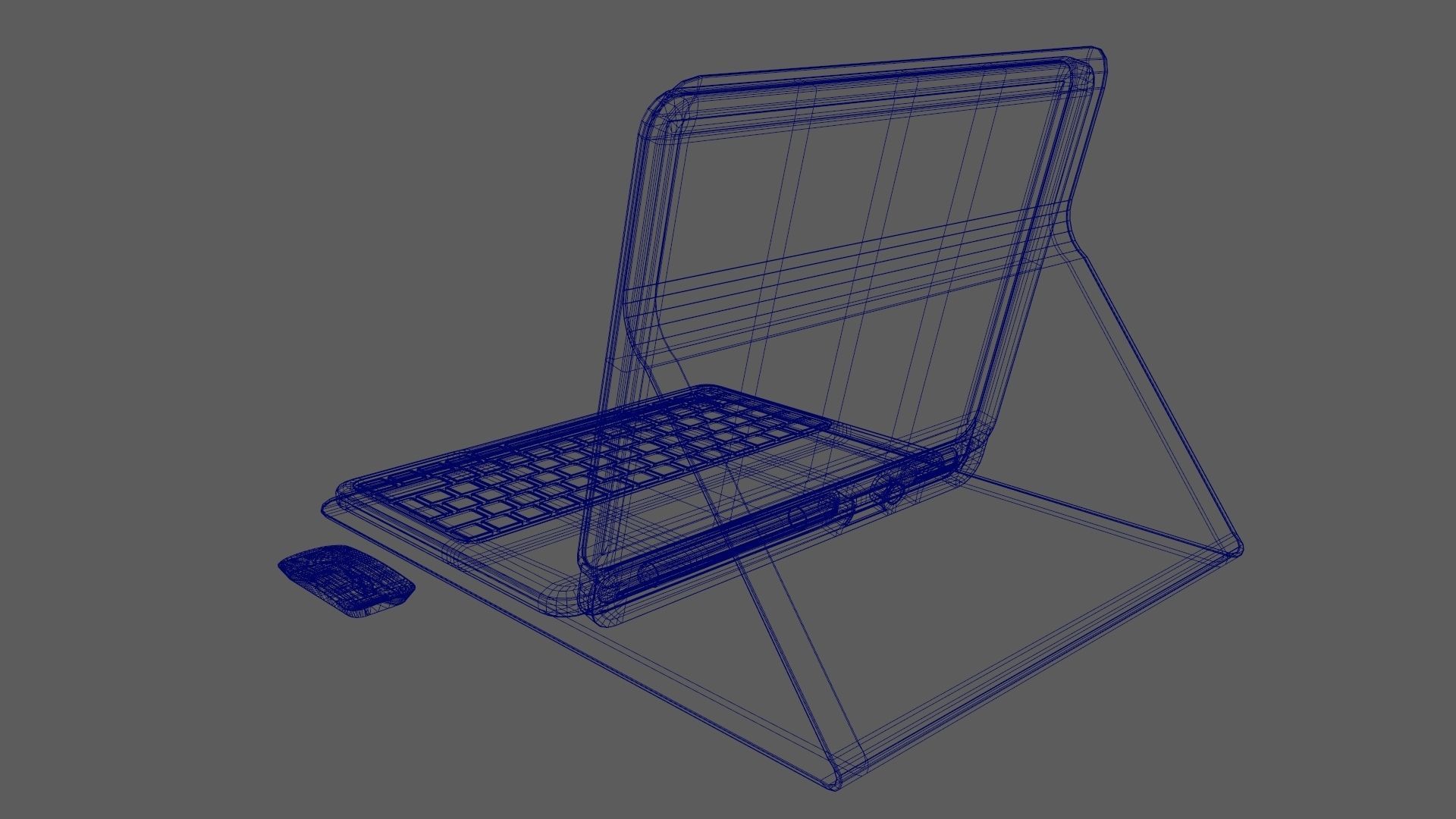 Modern Pc Tablet Set Pen Mouse Black Red Version 3D model_15