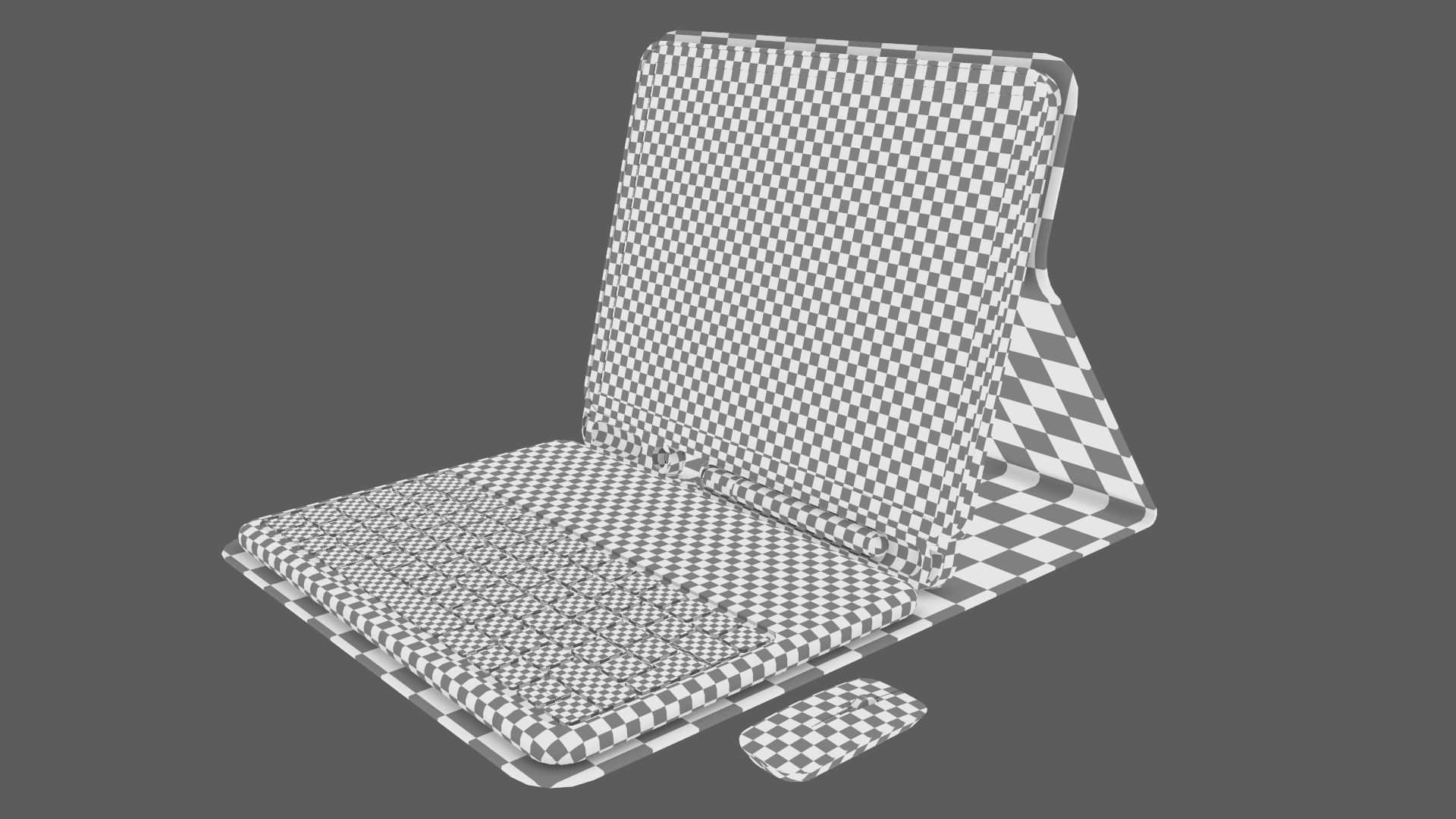 Modern Pc Tablet Set Pen Mouse Black Red Version 3D model_18