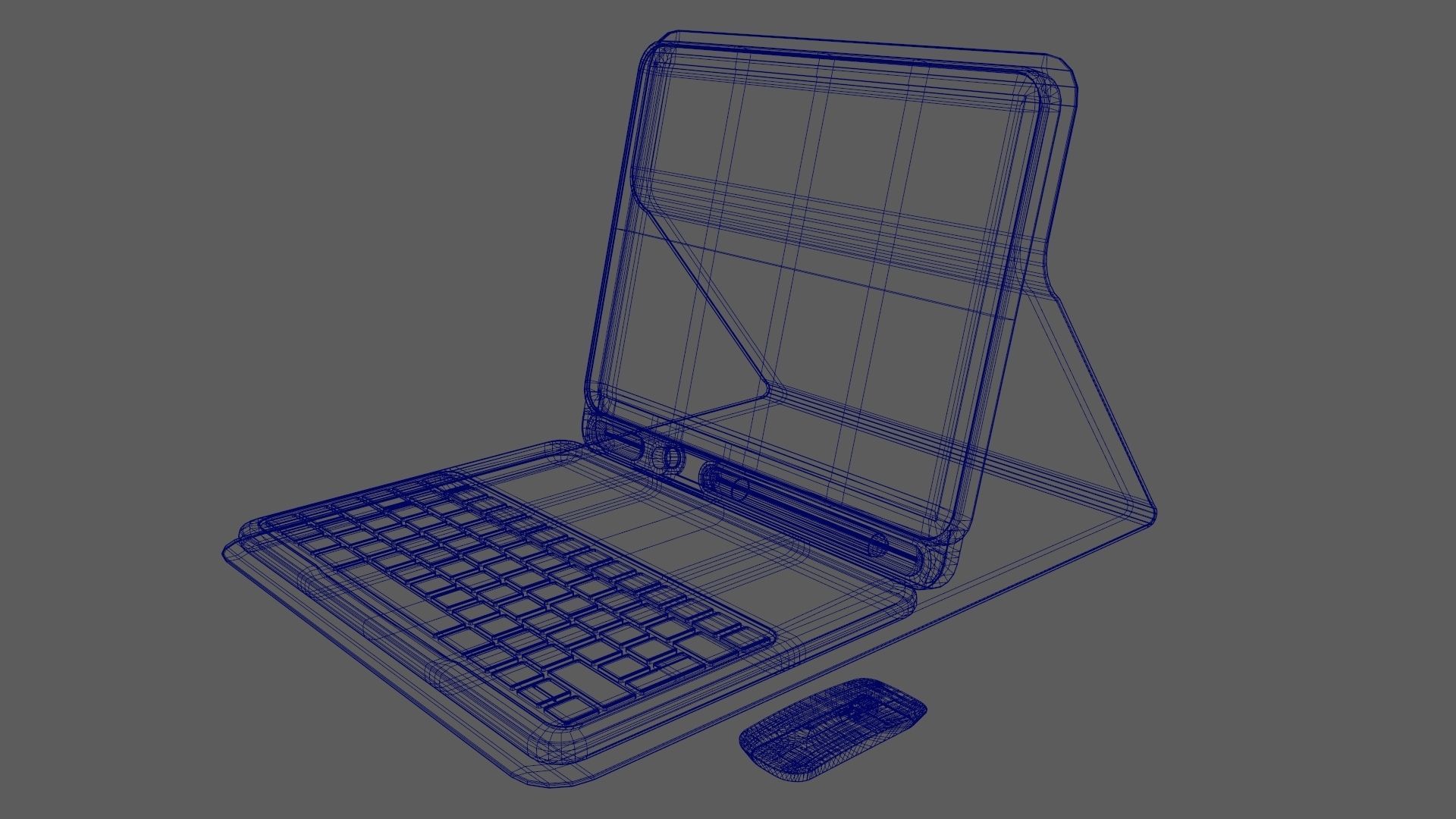 Modern Pc Tablet Set Pen Mouse Black Red Version 3D model_14