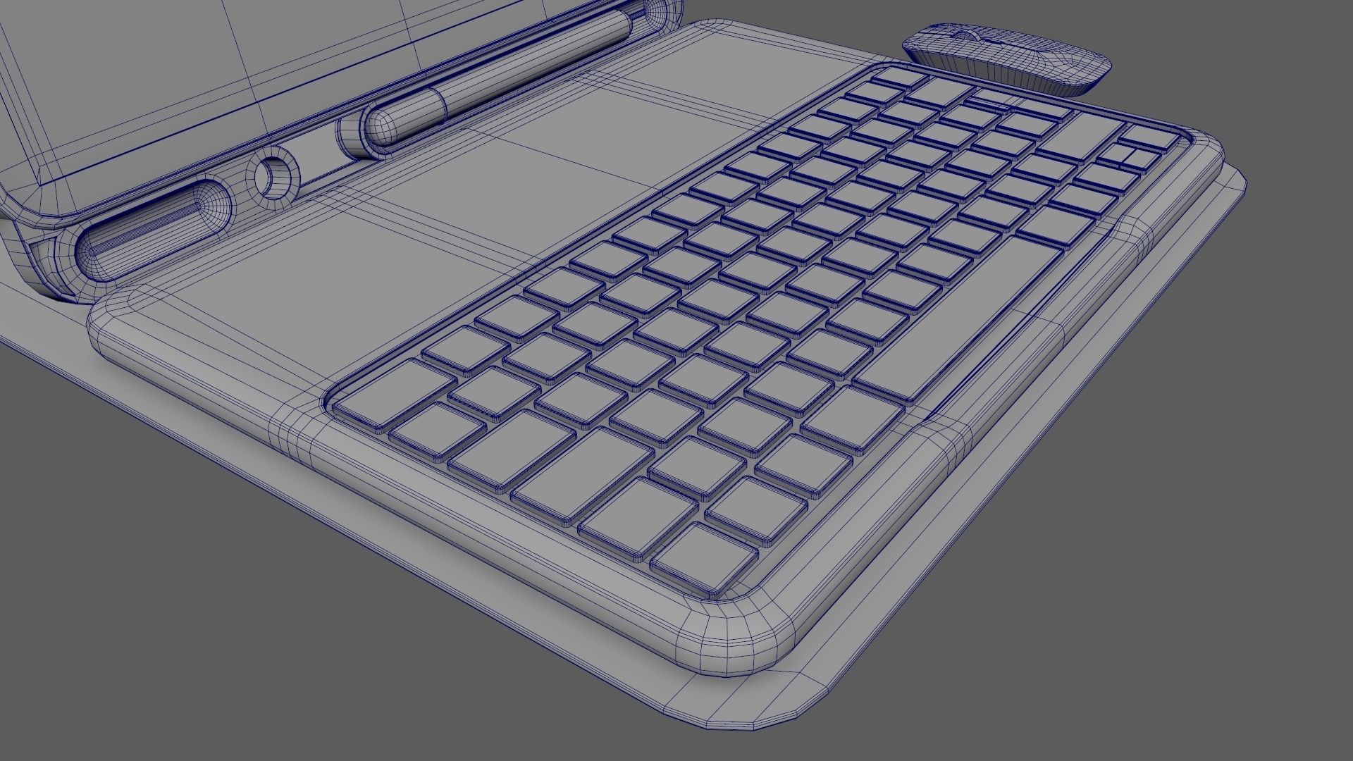 Modern Pc Tablet Set Pen Mouse Black Red Version 3D model_12