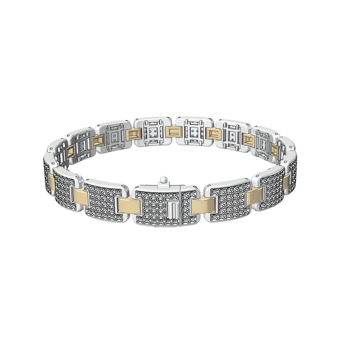 LINK STRETCH BRACELET 001 3D print model_3