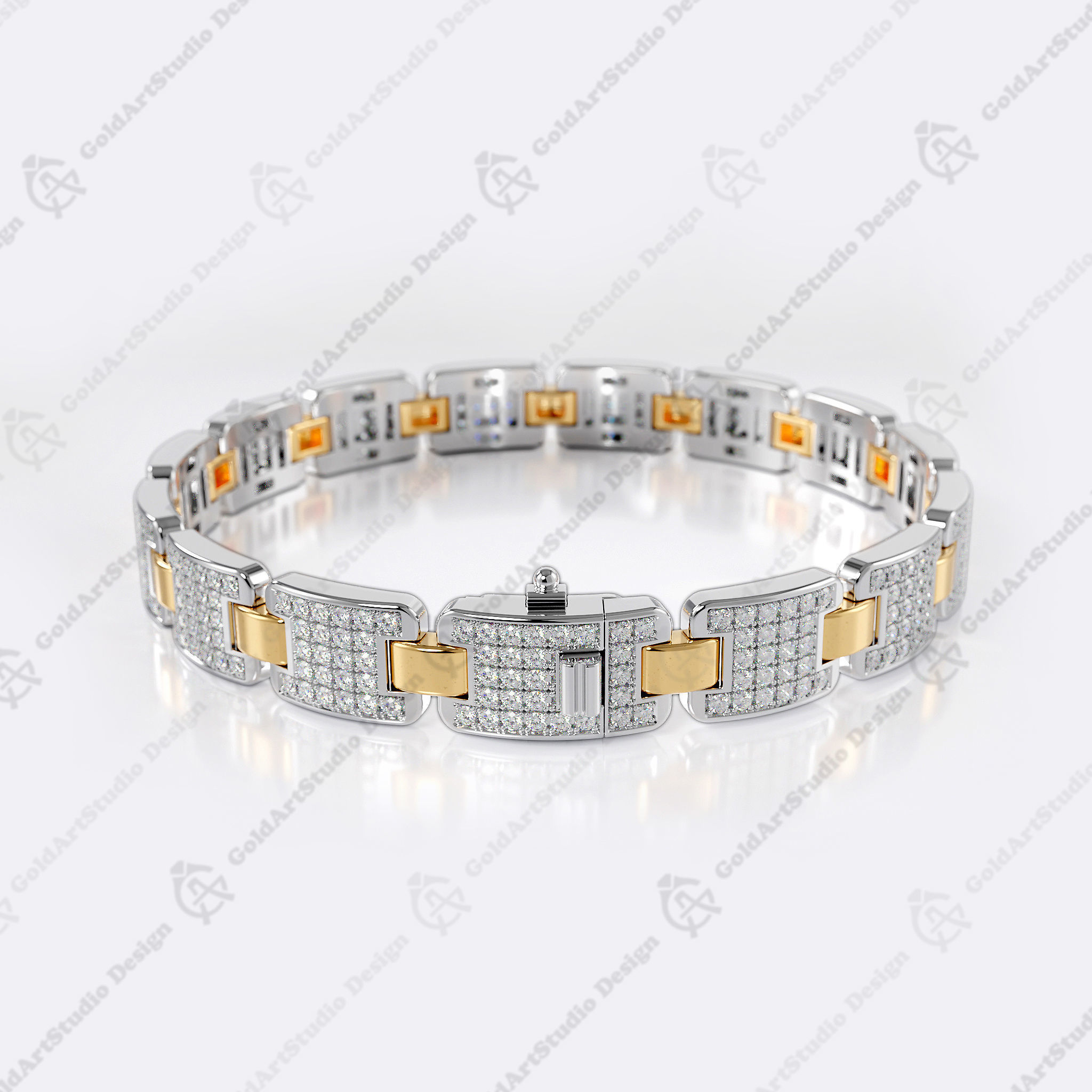 LINK STRETCH BRACELET 001 3D print model_1