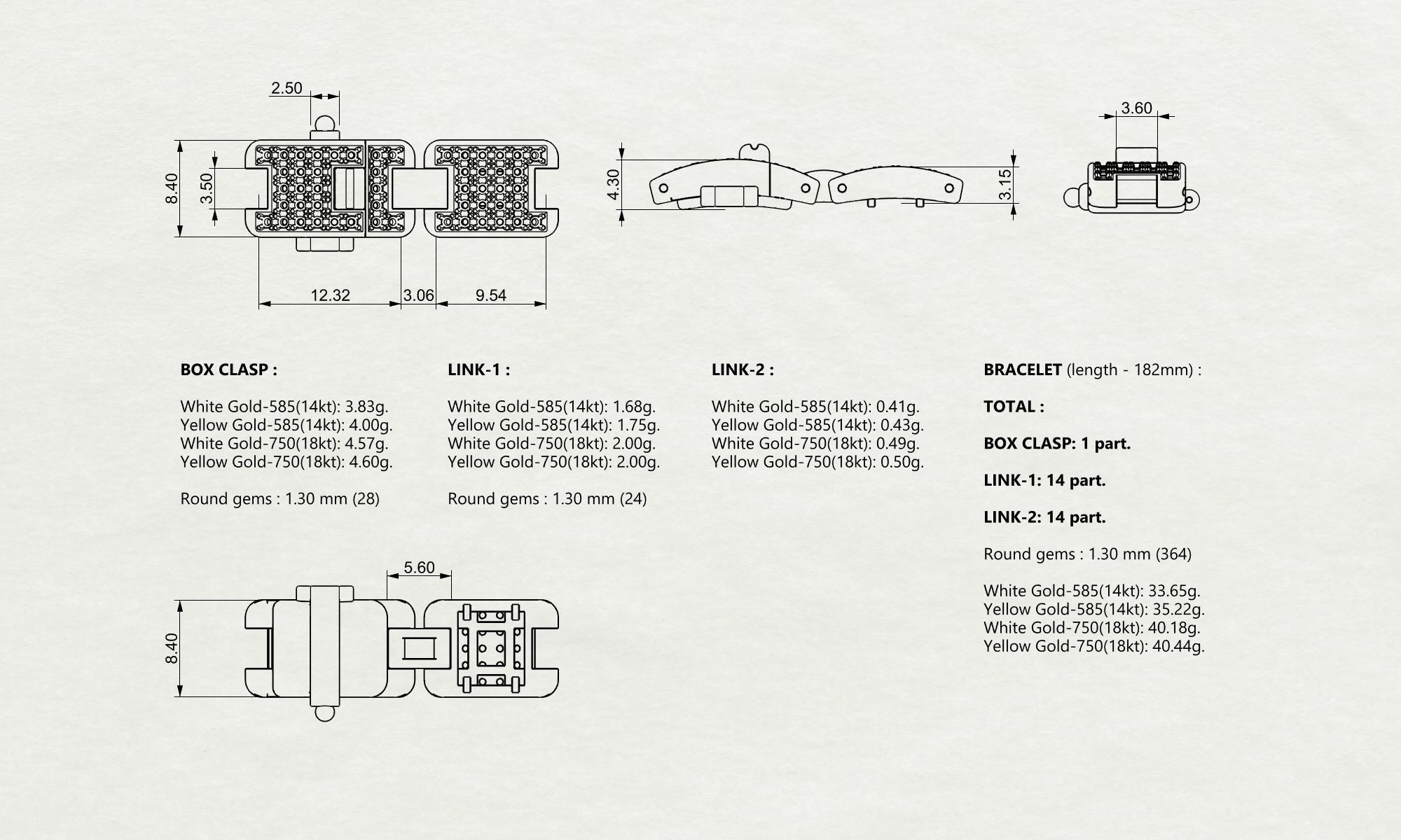 LINK STRETCH BRACELET 001 3D print model_2