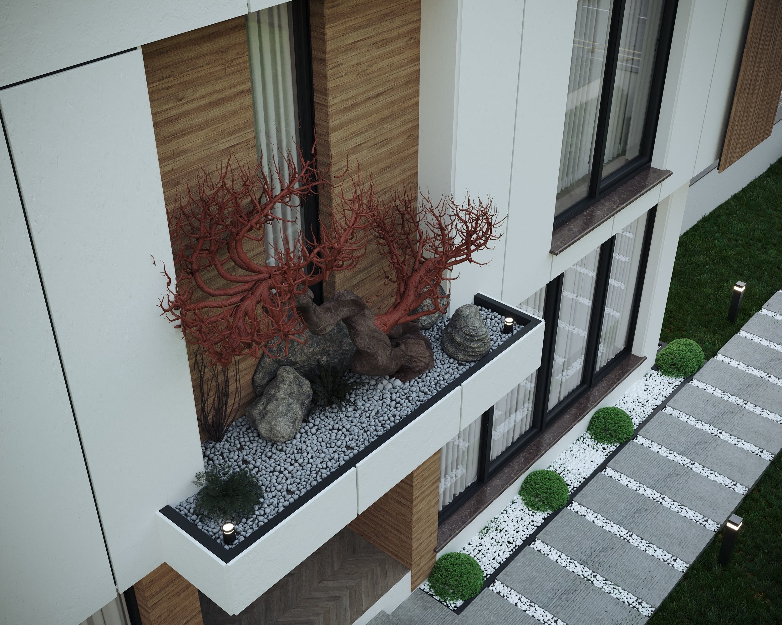 modern villa exterior 3ds max render  Low-poly 3D model_6