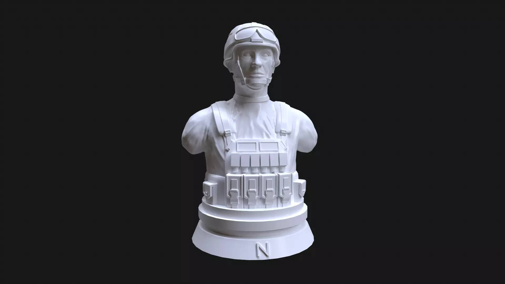 Soldier Bust Base 3D print model