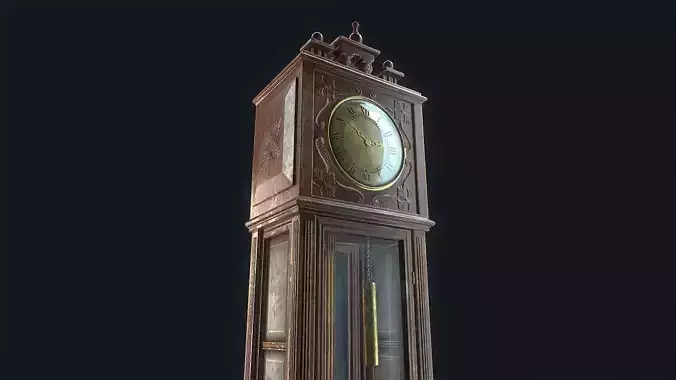 Antique Floor Clock  Low-poly 3D model