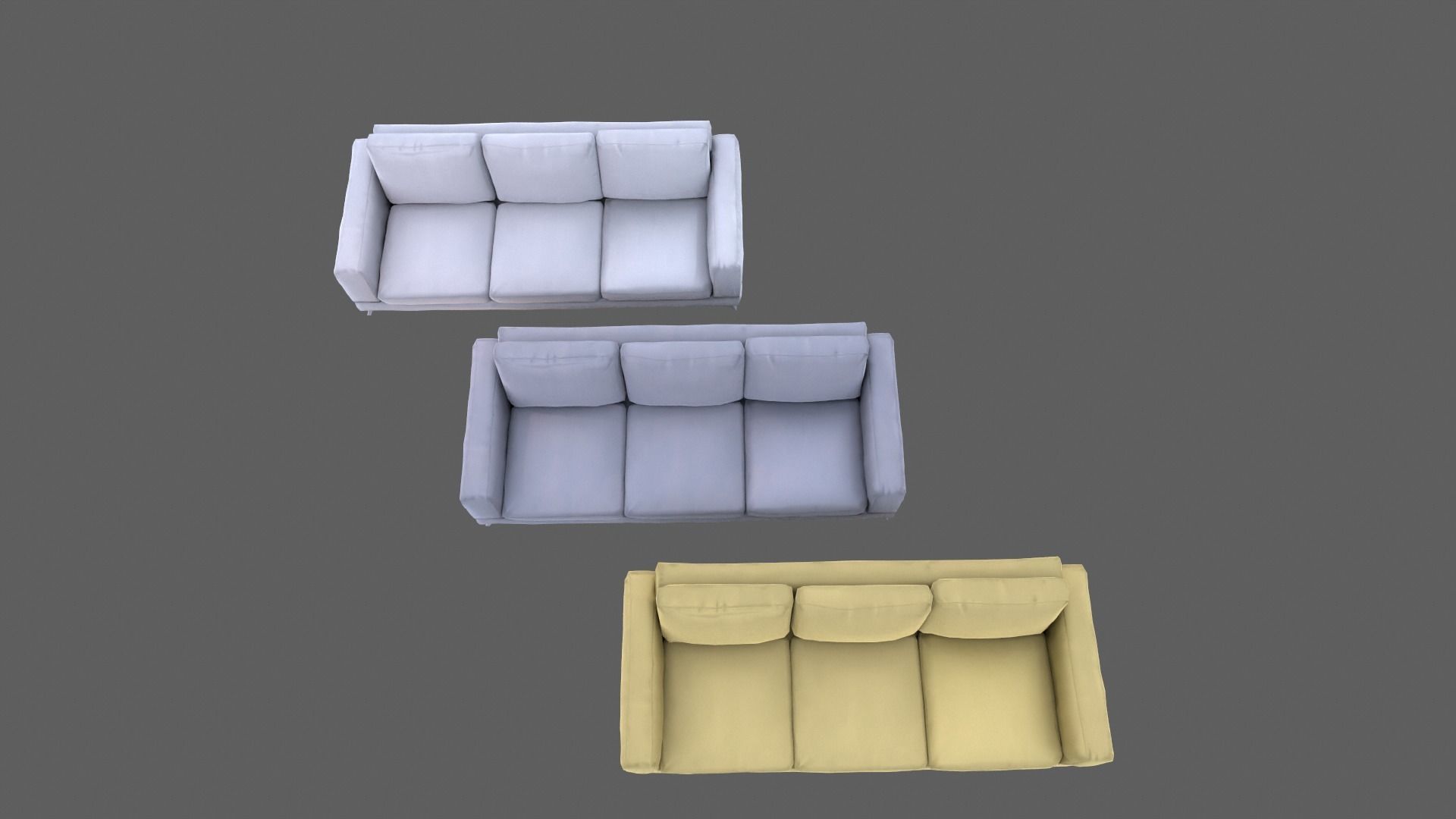 Big sofa Low-poly 3D model_3