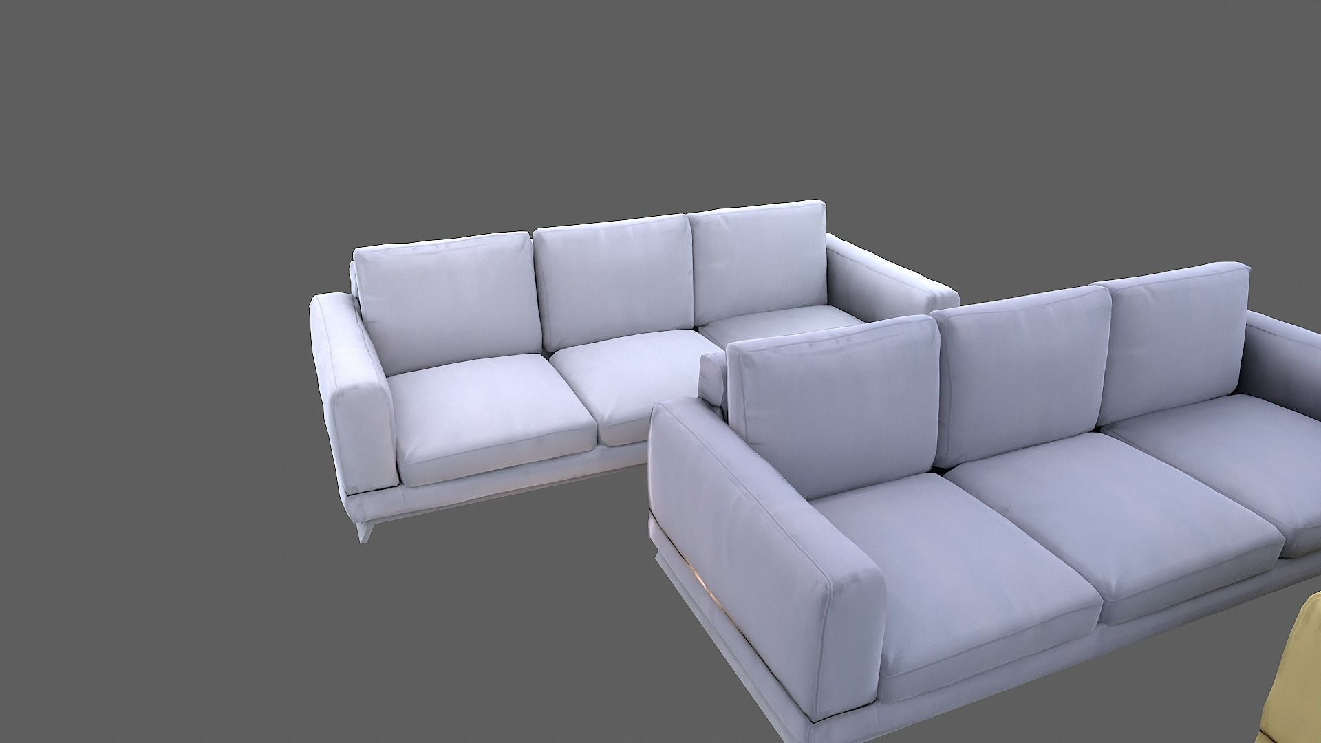 Big sofa Low-poly 3D model_5