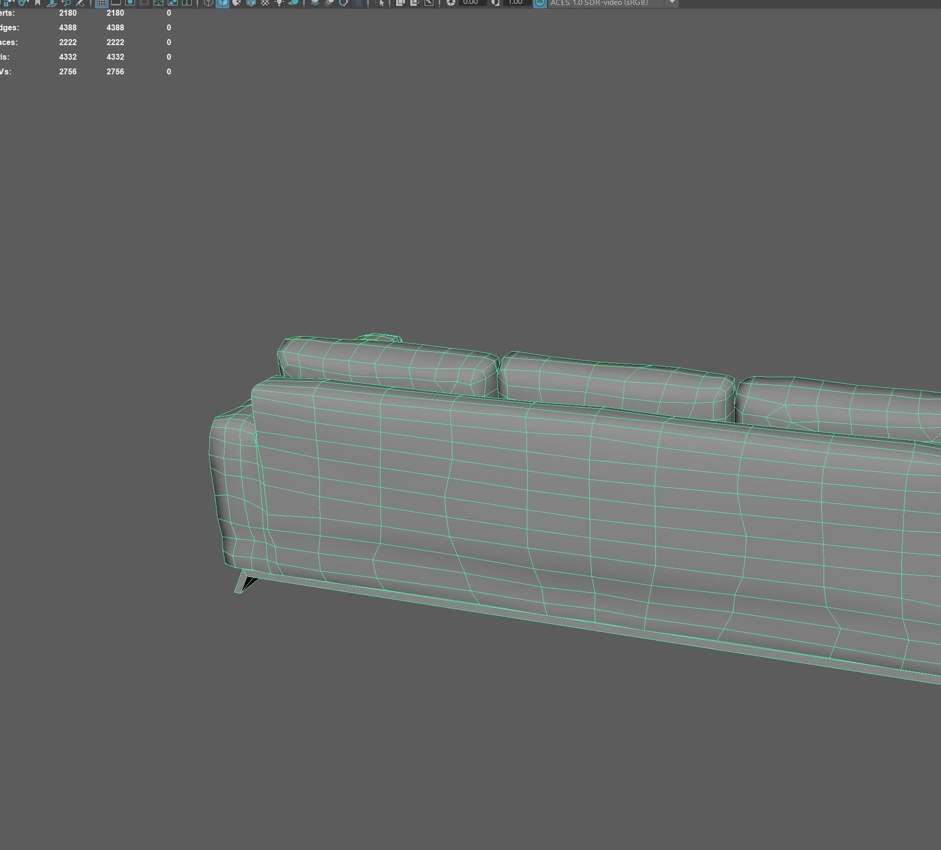 Big sofa Low-poly 3D model_6