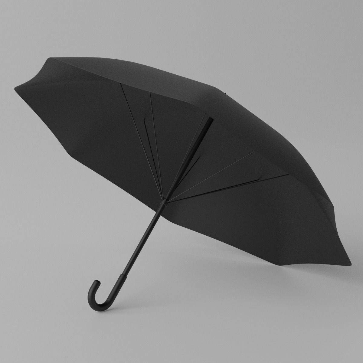 Cartoon Umbrella Classic Open Low-poly 3D model_13