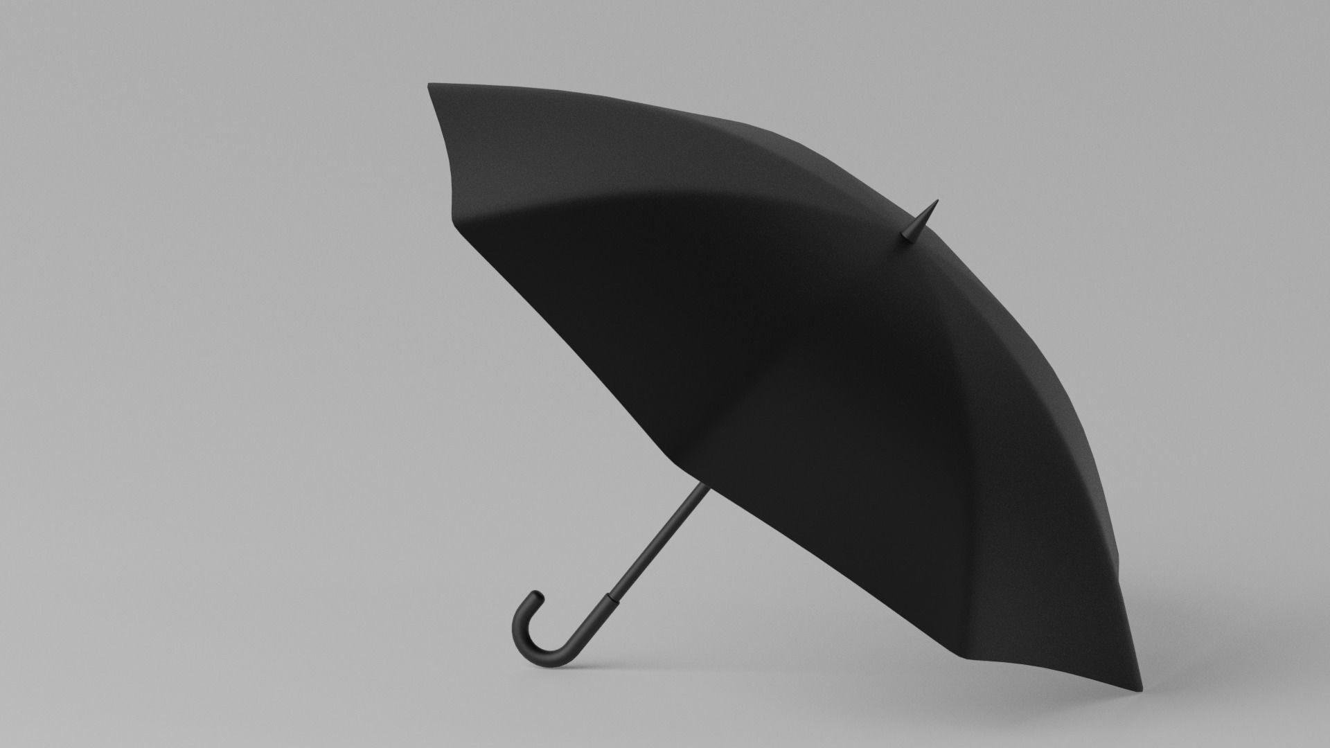 Cartoon Umbrella Classic Open Low-poly 3D model_1