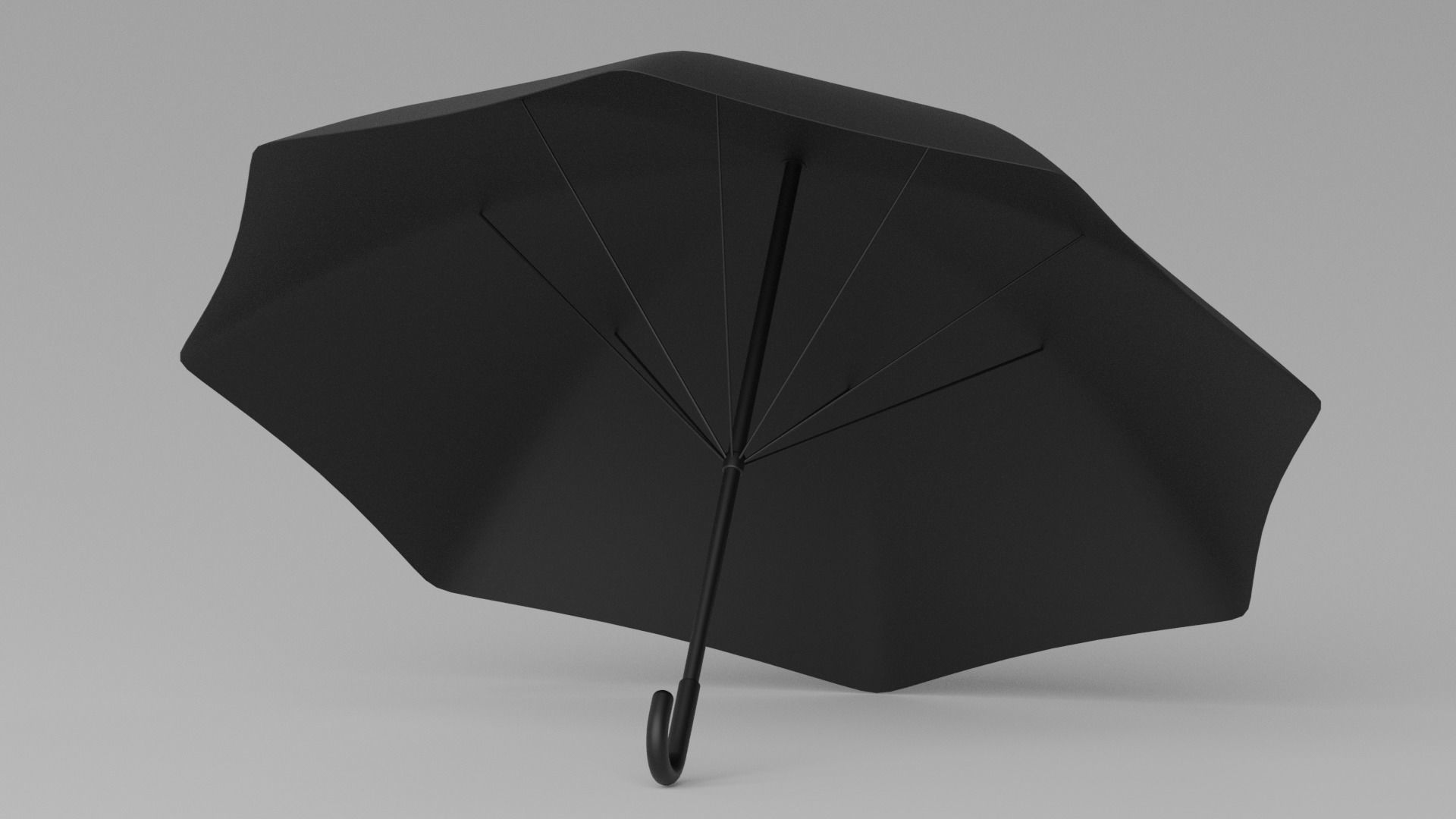 Cartoon Umbrella Classic Open Low-poly 3D model_6