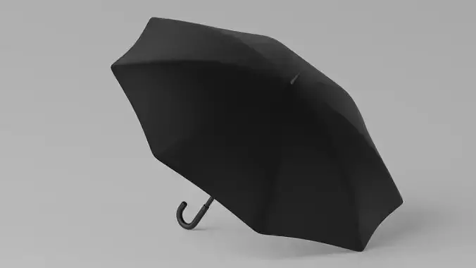 Cartoon Umbrella Classic Open Low-poly 3D model