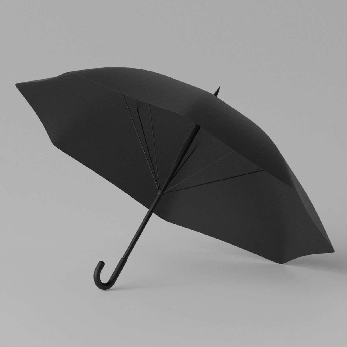 Cartoon Umbrella Classic Open Low-poly 3D model_12