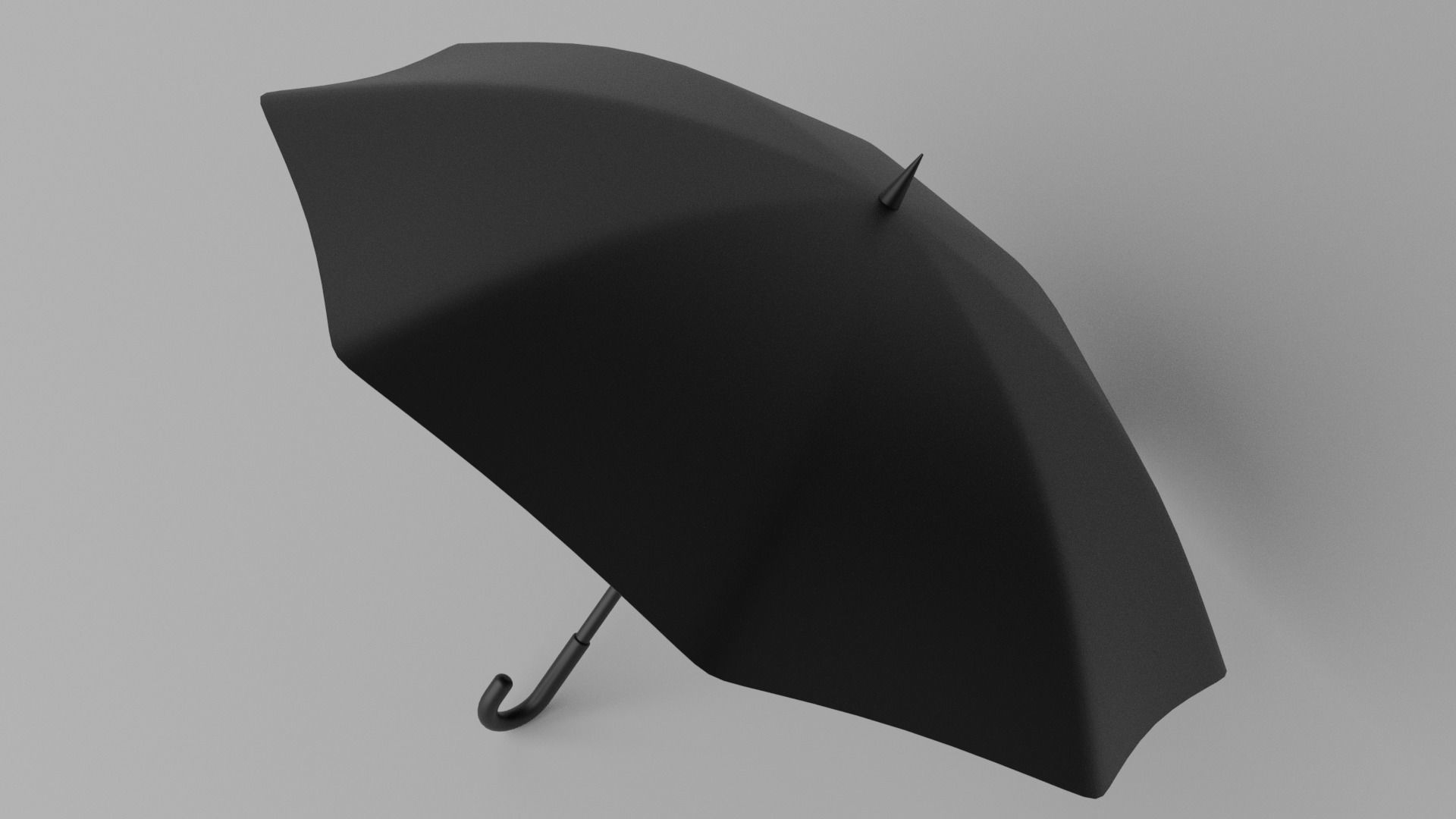 Cartoon Umbrella Classic Open Low-poly 3D model_5