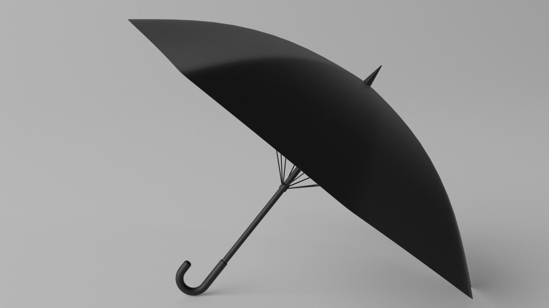 Cartoon Umbrella Classic Open Low-poly 3D model_10