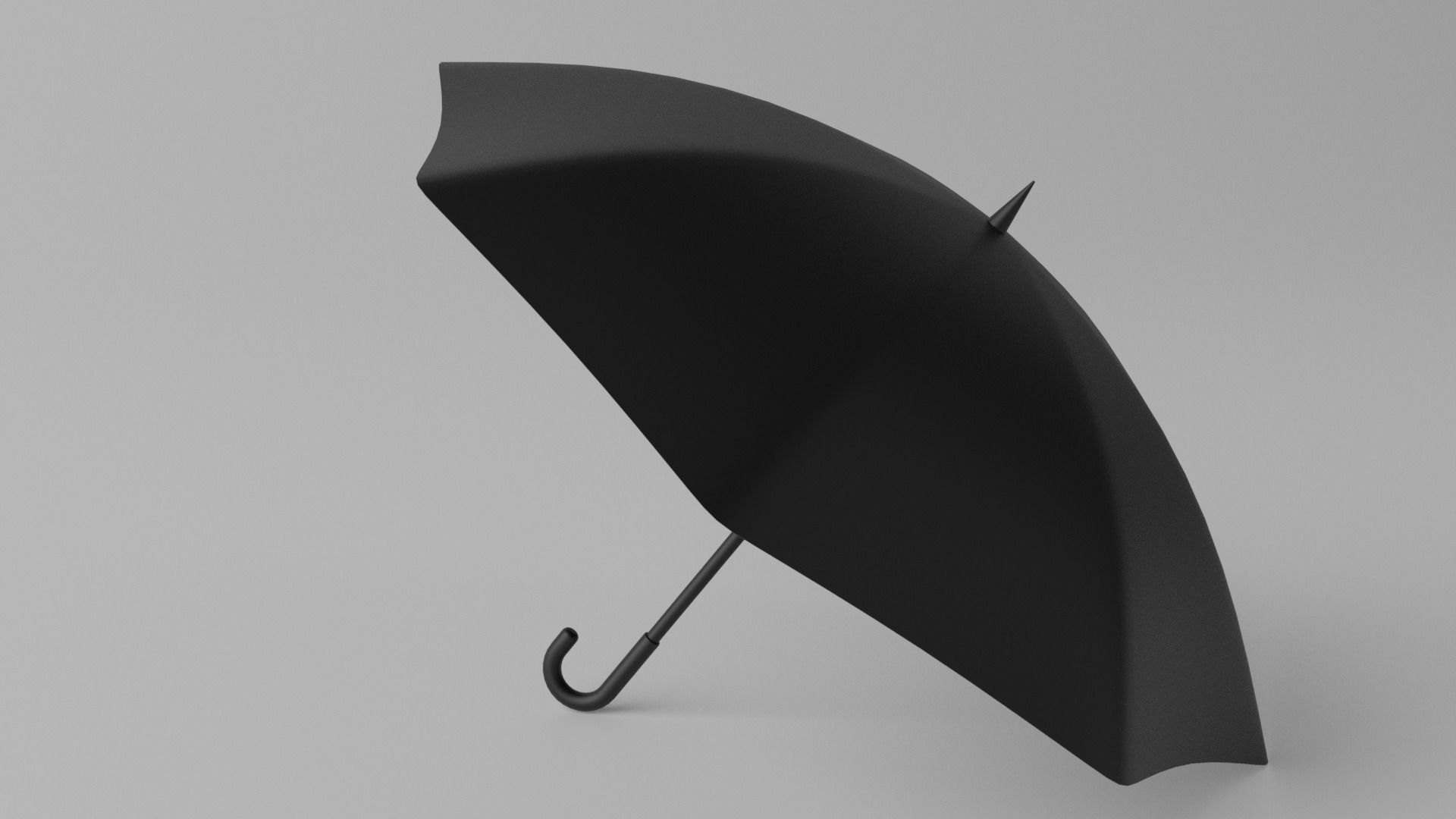 Cartoon Umbrella Classic Open Low-poly 3D model_8