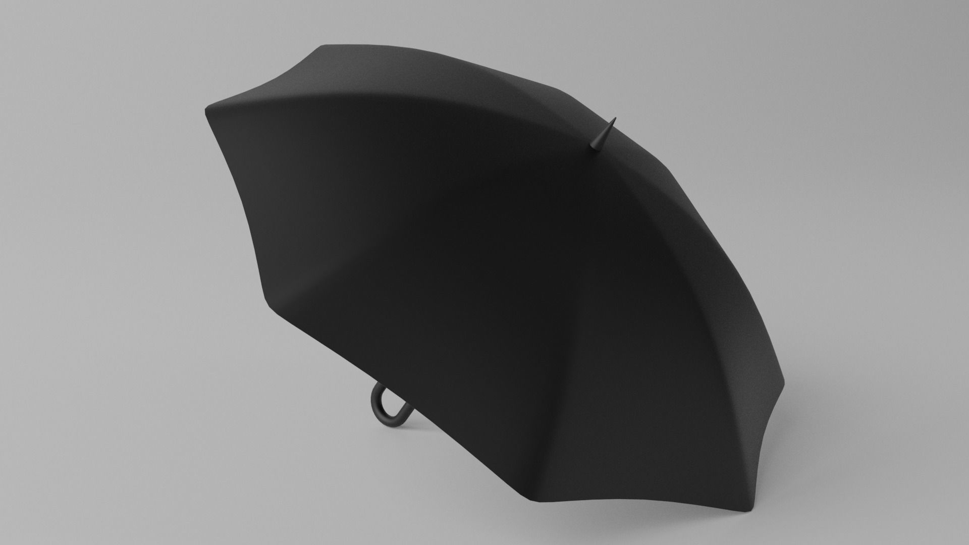 Cartoon Umbrella Classic Open Low-poly 3D model_9