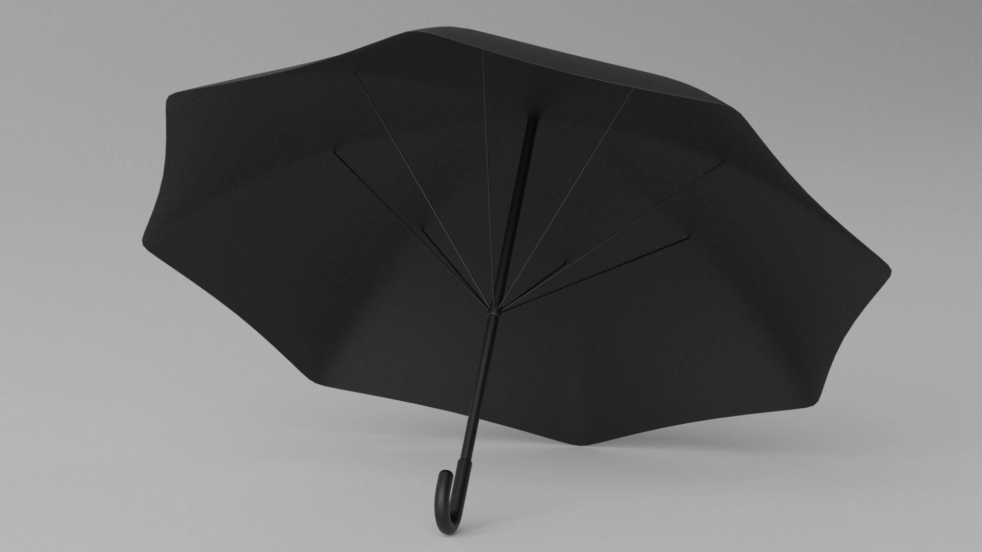 Cartoon Umbrella Classic Open Low-poly 3D model_15