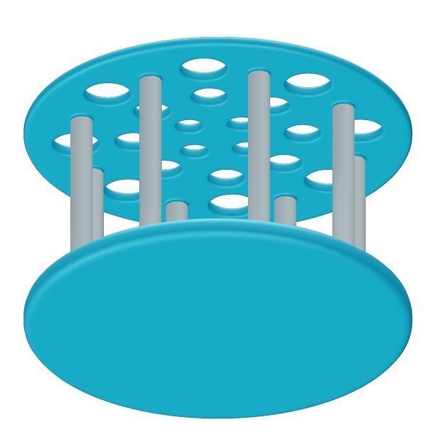 Plastic Test Tube Rack 3D model_2