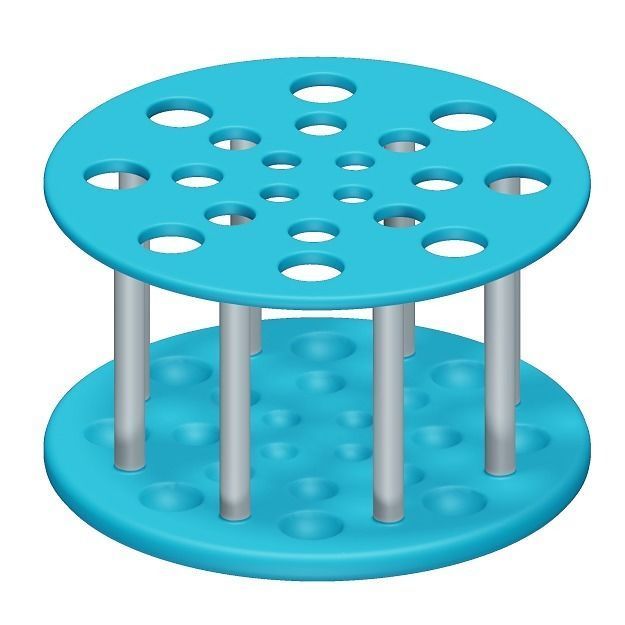 Plastic Test Tube Rack 3D model_1