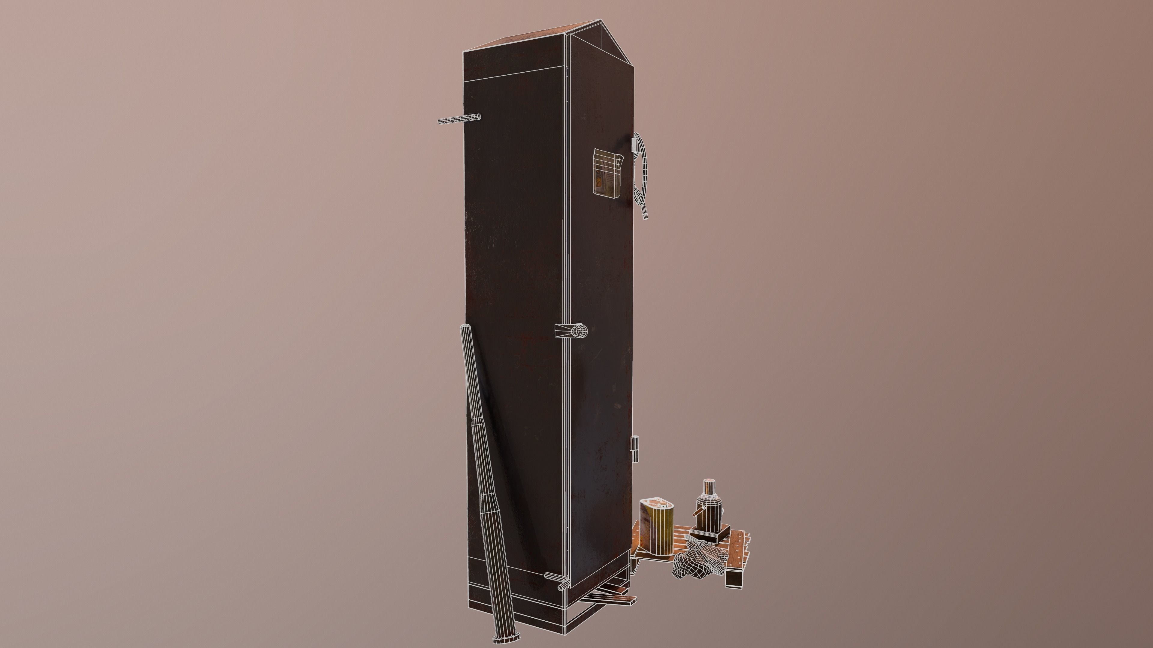 Locker and pallet Low-poly 3D model_9
