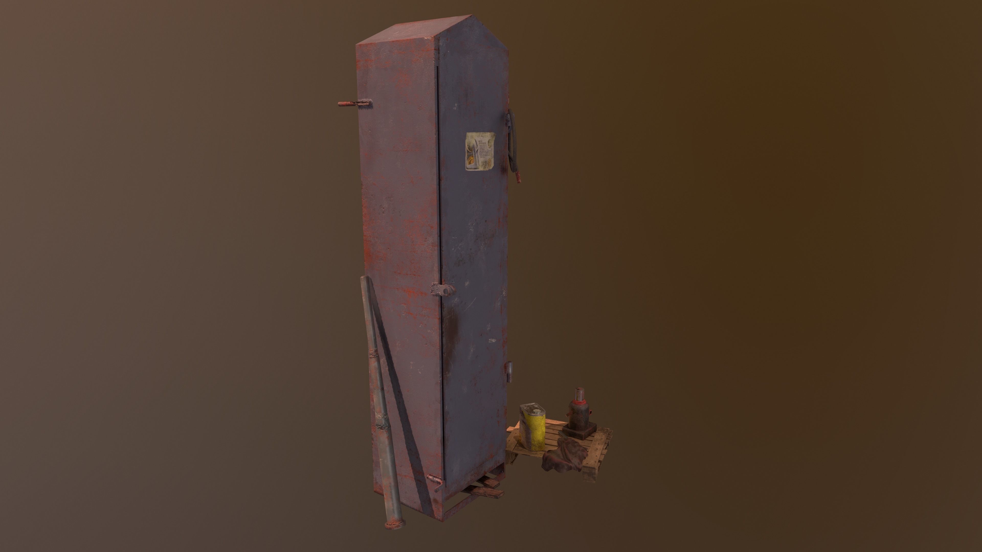 Locker and pallet Low-poly 3D model_2