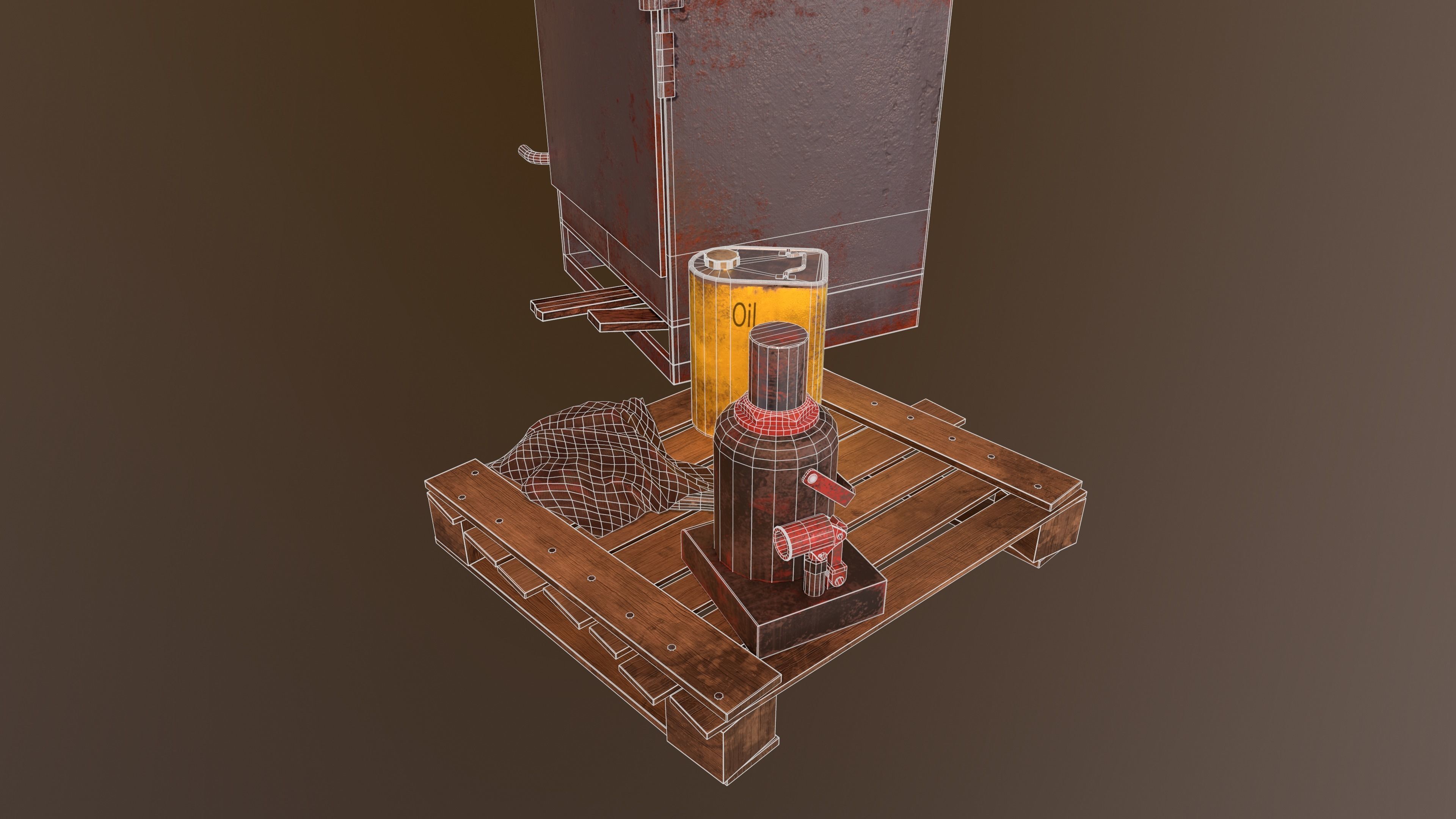 Locker and pallet Low-poly 3D model_8