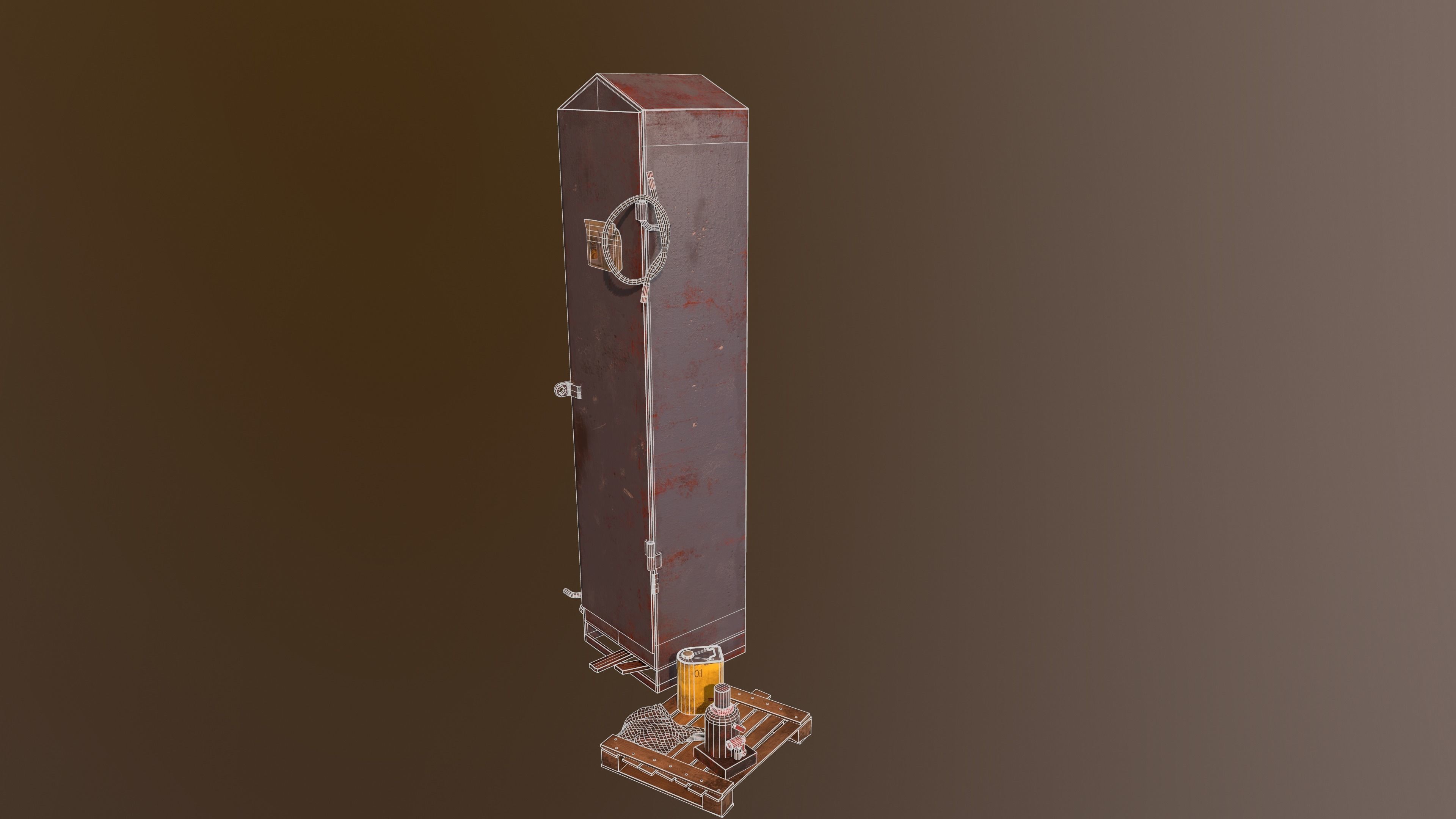 Locker and pallet Low-poly 3D model_7
