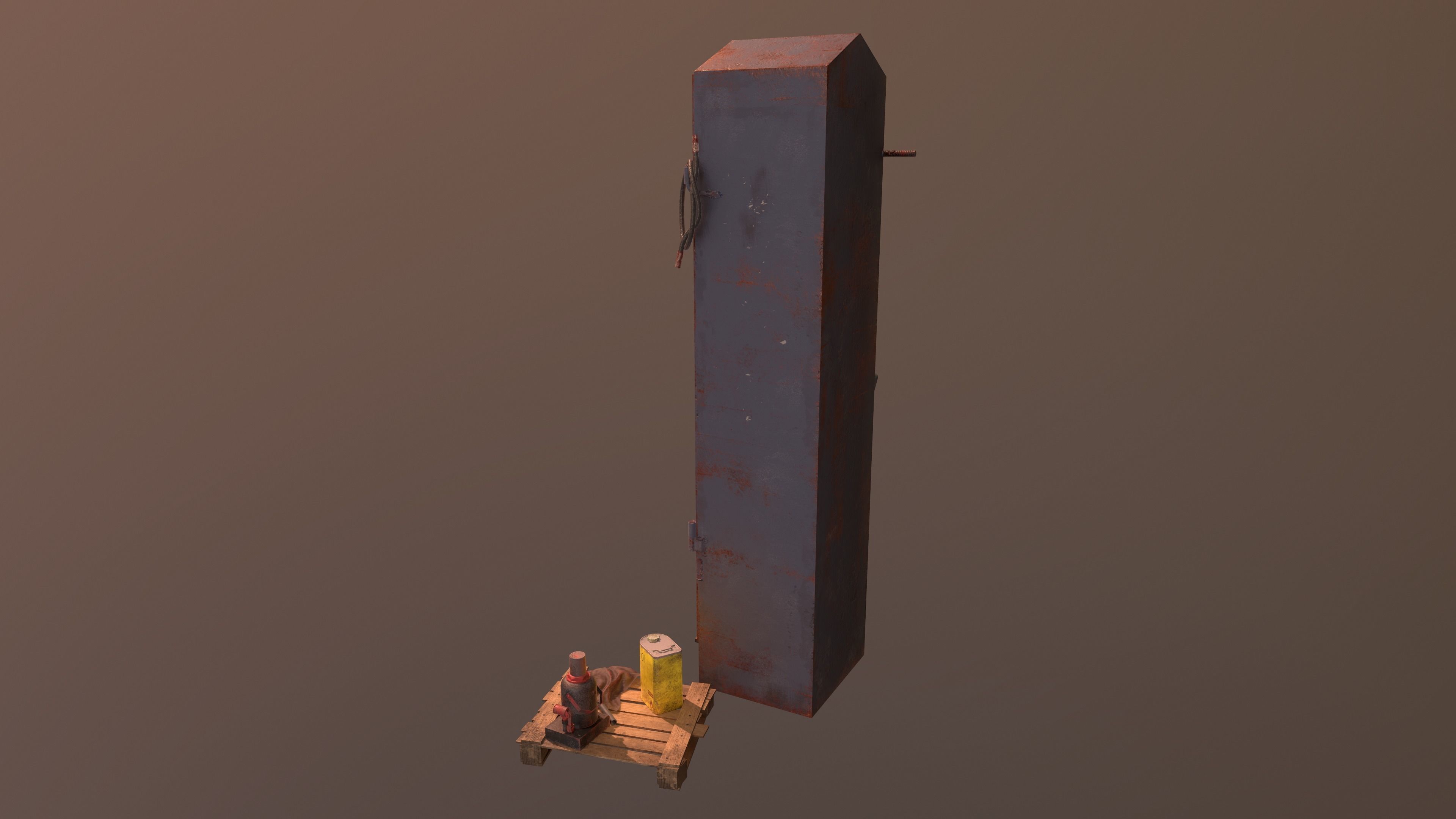 Locker and pallet Low-poly 3D model_5